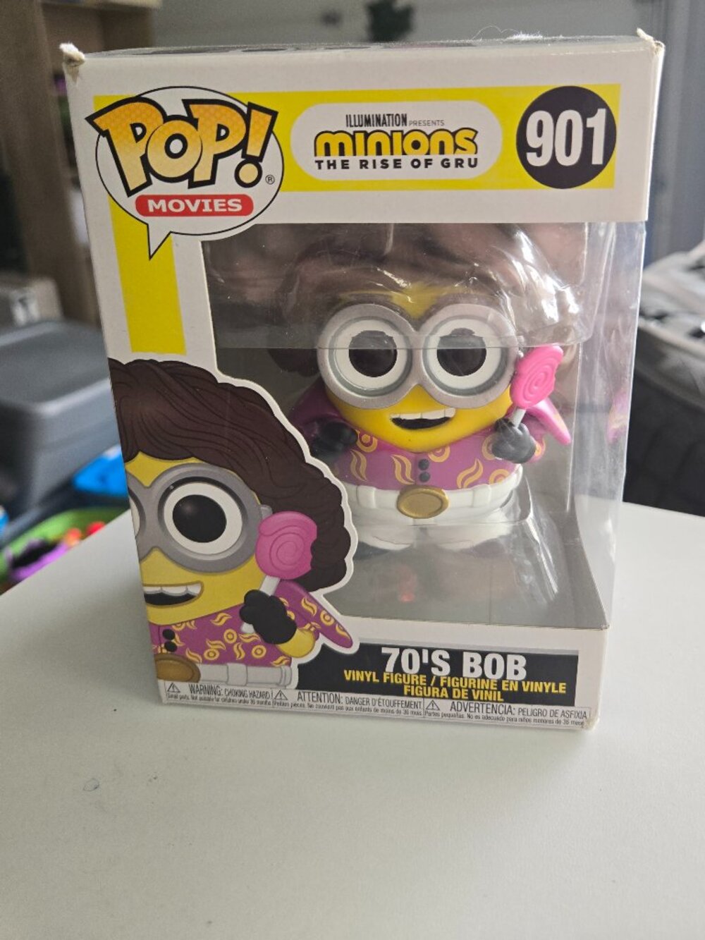 Funko Pop Minions: The Rise of Gru 70's Bob #901 Vinyl Figure | Size OS | Yellow